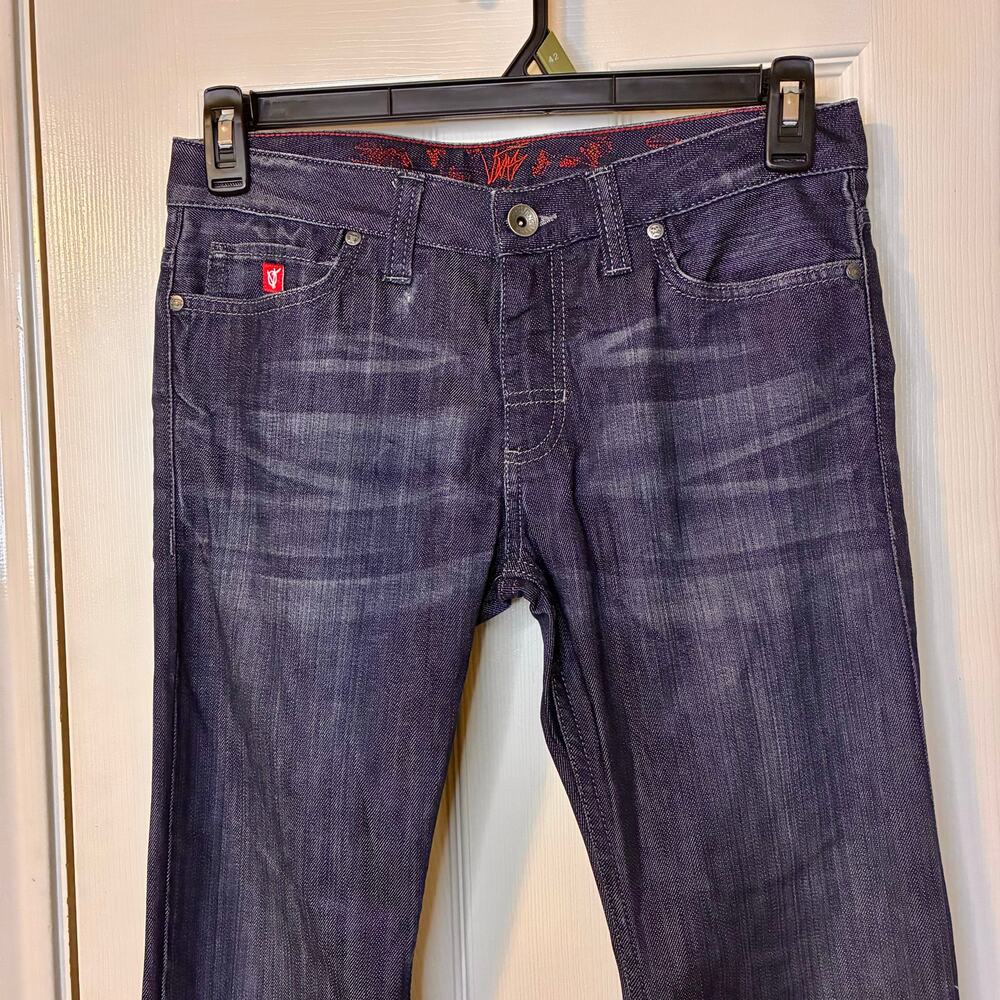 Vans Dark Wash Blue Denim Jeans Red Edge Straight Skater Cut Men's US 28x30